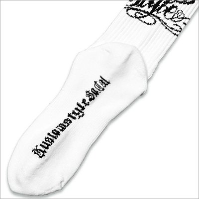 画像4: KustomStyle カスタムスタイル NORM LOGO SOCKS WHITE
