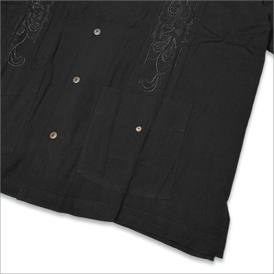 画像5: 【送料無料】KustomStyle カスタムスタイル LONGROOF S/S キューバシャツ BLACK