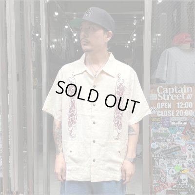 画像3: 【送料無料】KustomStyle カスタムスタイル LONGROOF S/S キューバシャツ OFF WHITE