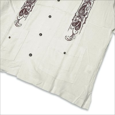 画像5: 【送料無料】KustomStyle カスタムスタイル LONGROOF S/S キューバシャツ OFF WHITE