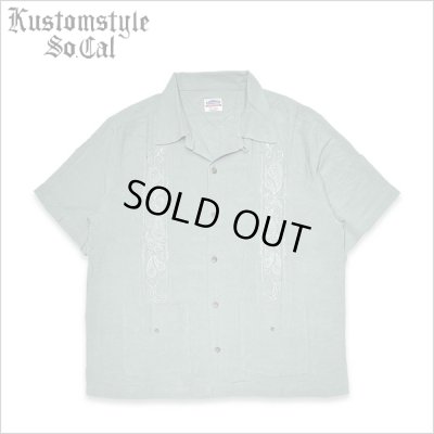 画像1: 【送料無料】KustomStyle カスタムスタイル LONGROOF S/S キューバシャツ GREEN