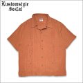 【送料無料】KustomStyle カスタムスタイル LONGROOF S/S キューバシャツ BURNT ORANGE