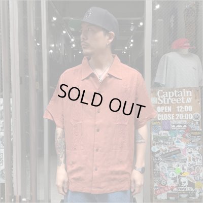 画像3: 【送料無料】KustomStyle カスタムスタイル LONGROOF S/S キューバシャツ BURNT ORANGE