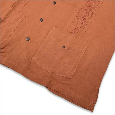 画像5: 【送料無料】KustomStyle カスタムスタイル LONGROOF S/S キューバシャツ BURNT ORANGE