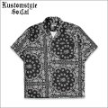 【送料無料】KustomStyle カスタムスタイル NORM BANDANA S/S オープンカラーシャツ BLACK