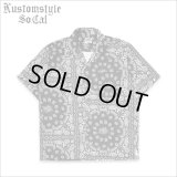 【送料無料】KustomStyle カスタムスタイル NORM BANDANA S/S オープンカラーシャツ BLACK