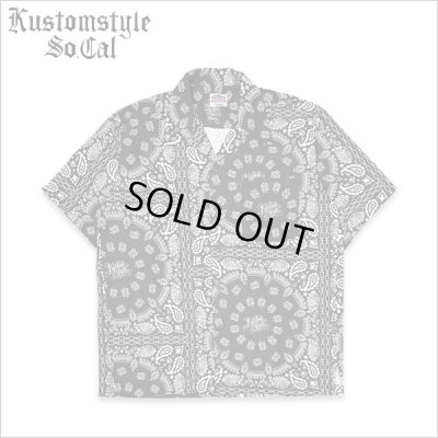 画像1: 【送料無料】KustomStyle カスタムスタイル NORM BANDANA S/S オープンカラーシャツ BLACK
