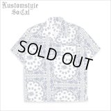 【送料無料】KustomStyle カスタムスタイル NORM BANDANA S/S オープンカラーシャツ WHITE