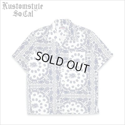 画像1: 【送料無料】KustomStyle カスタムスタイル NORM BANDANA S/S オープンカラーシャツ WHITE