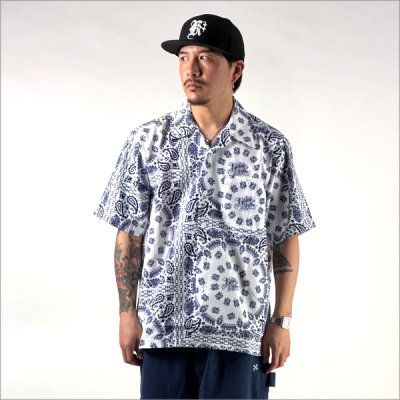 画像3: 【送料無料】KustomStyle カスタムスタイル NORM BANDANA S/S オープンカラーシャツ WHITE