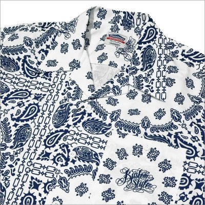 画像4: 【送料無料】KustomStyle カスタムスタイル NORM BANDANA S/S オープンカラーシャツ WHITE
