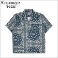 【送料無料】KustomStyle カスタムスタイル NORM BANDANA S/S オープンカラーシャツ NAVY