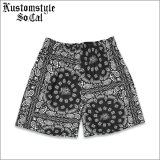 【送料無料】KustomStyle カスタムスタイル NORM BANDANA ボードショーツ BLACK
