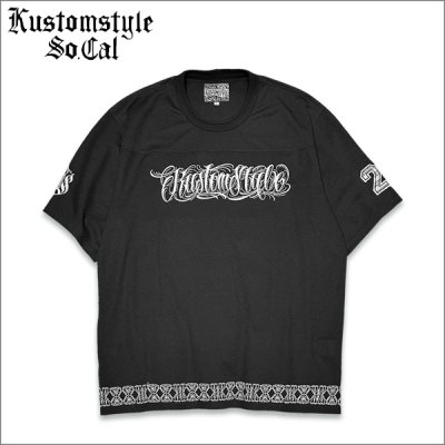 画像1: 【送料無料】KustomStyle カスタムスタイル FUCKIN' SCRIPT- FOOTBALL JERSEY BLACK