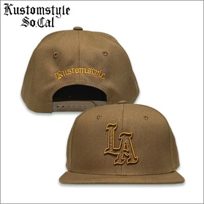 画像1: KustomStyle カスタムスタイル LA-BANDANA スナップバックCAP COYOTE