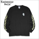 KustomStyle カスタムスタイル SHOEBOX L/S Tシャツ BLACK