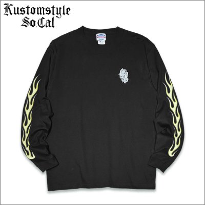 画像1: KustomStyle カスタムスタイル SHOEBOX L/S Tシャツ BLACK