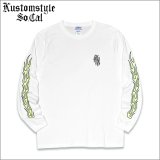 KustomStyle カスタムスタイル SHOEBOX L/S Tシャツ WHITE