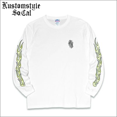 画像1: KustomStyle カスタムスタイル SHOEBOX L/S Tシャツ WHITE