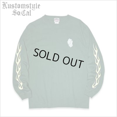 画像1: KustomStyle カスタムスタイル SHOEBOX L/S Tシャツ IVY GREEN