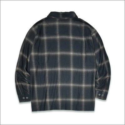 画像2: 【送料無料】KustomStyle カスタムスタイル HAVOC L/Sチェックシャツ BLACK