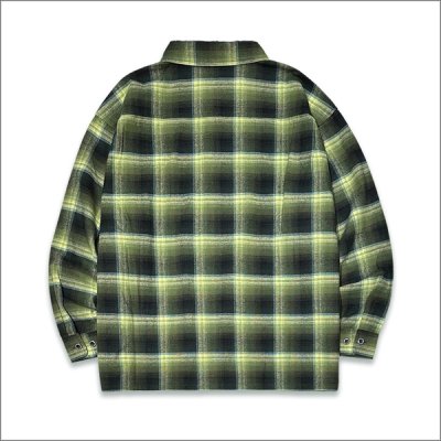 画像2: 【送料無料】KustomStyle カスタムスタイル HAVOC L/Sチェックシャツ GREEN