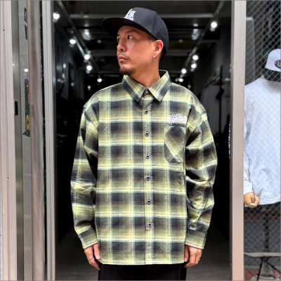 画像3: 【送料無料】KustomStyle カスタムスタイル HAVOC L/Sチェックシャツ GREEN