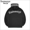 【送料無料】KustomStyle カスタムスタイル ARCHED OLD ENGLISH プルオーバーパーカー BLACK