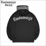 【送料無料】KustomStyle カスタムスタイル ARCHED OLD ENGLISH プルオーバーパーカー BLACK