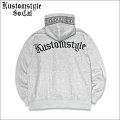 【送料無料】KustomStyle カスタムスタイル ARCHED OLD ENGLISH プルオーバーパーカー ASH