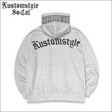 【送料無料】KustomStyle カスタムスタイル ARCHED OLD ENGLISH プルオーバーパーカー ASH