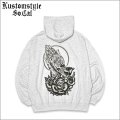 【送料無料】KustomStyle カスタムスタイル SKULL ROSE PRAYING HANDS プルオーバーパーカー ASH