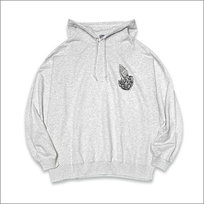 画像2: 【送料無料】KustomStyle カスタムスタイル SKULL ROSE PRAYING HANDS プルオーバーパーカー ASH