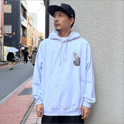 画像3: 【送料無料】KustomStyle カスタムスタイル SKULL ROSE PRAYING HANDS プルオーバーパーカー ASH