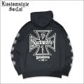 【送料無料】KustomStyle カスタムスタイル IRON CROSS 25th プルオーバーパーカー BLACK