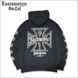 【送料無料】KustomStyle カスタムスタイル IRON CROSS 25th プルオーバーパーカー BLACK
