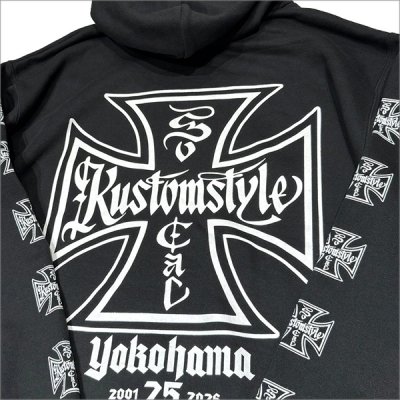 画像4: 【送料無料】KustomStyle カスタムスタイル IRON CROSS 25th プルオーバーパーカー BLACK