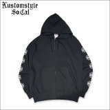 【送料無料】KustomStyle カスタムスタイル IRON CROSS 25th ZIPパーカー BLACK