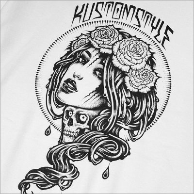 画像4: 【送料無料】KustomStyle カスタムスタイル BARONESS ヘヴィーウェイトBIG L/S Tシャツ WHITE