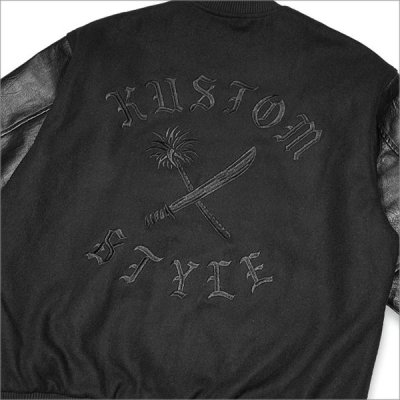 画像4: 【送料無料】KustomStyle x US VERSUS THEM BROTHERHOOD MELTON VARSITY JKT BLACK/BLACK