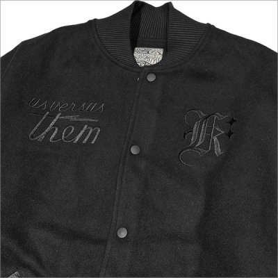 画像5: 【送料無料】KustomStyle x US VERSUS THEM BROTHERHOOD MELTON VARSITY JKT BLACK/BLACK