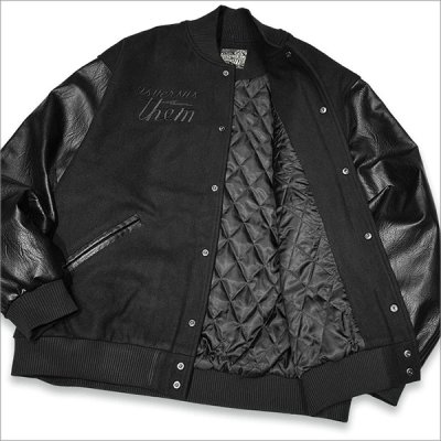 画像6: 【送料無料】KustomStyle x US VERSUS THEM BROTHERHOOD MELTON VARSITY JKT BLACK/BLACK