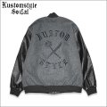 【送料無料】KustomStyle x US VERSUS THEM BROTHERHOOD MELTON VARSITY JKT CHARCOAL