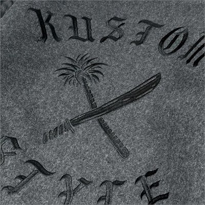 画像4: 【送料無料】KustomStyle x US VERSUS THEM BROTHERHOOD MELTON VARSITY JKT CHARCOAL