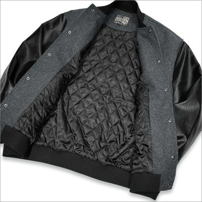 画像6: 【送料無料】KustomStyle x US VERSUS THEM BROTHERHOOD MELTON VARSITY JKT CHARCOAL