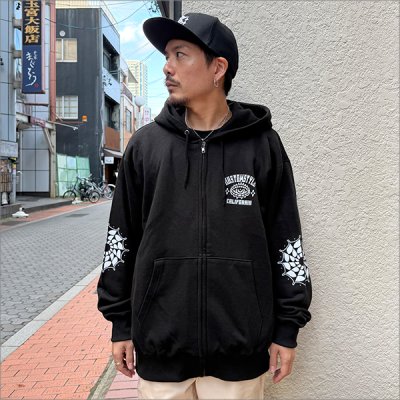 画像3: 【送料無料】KustomStyle カスタムスタイル HOURGLASS ZIPパーカー BLACK