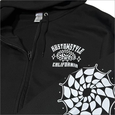 画像4: 【送料無料】KustomStyle カスタムスタイル HOURGLASS ZIPパーカー BLACK