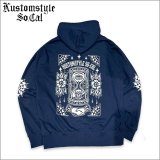 【送料無料】KustomStyle カスタムスタイル HOURGLASS プルオーバーパーカー NAVY