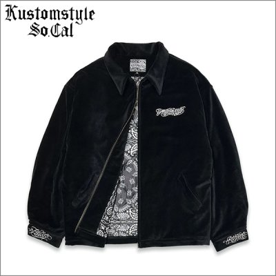 画像1: 【送料無料】KustomStyle カスタムスタイル RESPECT&TRUST HW JACKET BLACK VELOUR