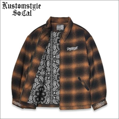 画像1: 【送料無料】KustomStyle カスタムスタイル RESPECT&TRUST HW JACKET BROWN CHECK